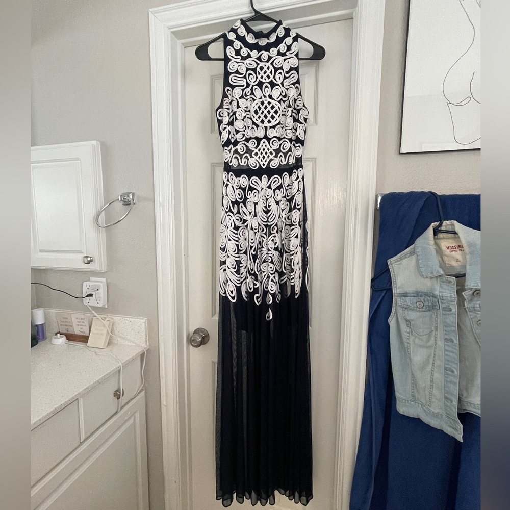 Aqua dresses navy and white dress